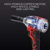 128Vf 520Nm 3500rpm Brushless Cordless Wrench Electric Socket Impact Wrench 19800mah Lithium-lon Battery Power Tools Kit