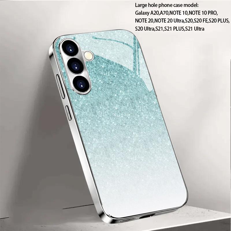Electroplated Gold New Phone Case for Samsung Galaxy S26 Ultra S25 Plus S24 S23 S22 Fe Tempered Glass Artistic Texture Patterns