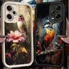 Bird Oil Painting Style Soft Phone Case for Xiaomi Poco X7 X6 X5 Pro X4 Gt X3 F7 Ultra M8 M7 Redmi 15C 15 14C 13 13C 12 12C 10 1