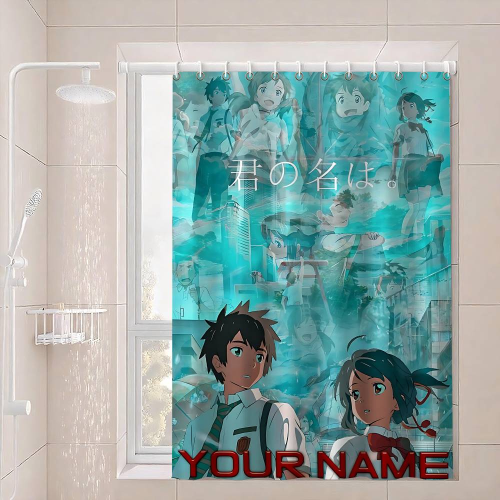 Japan Anime Y-Your Name Waterproof Fabric Shower Curtain Bathroom Decoration Curtain Home Hawaiian Style Shower Curtain