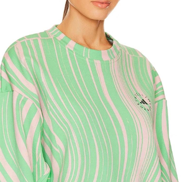 Adidas X Stella McCartney Sweatshirts Women's Green Crew Neck Moderate Regular HT1105