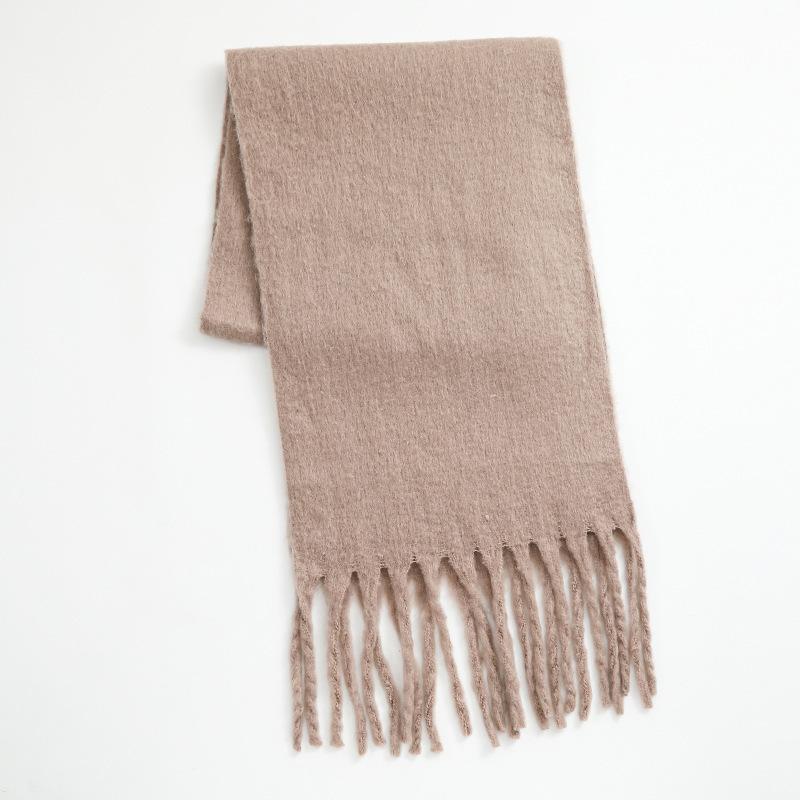 Imitation Cashmere Scarf Soft and Waxy Thickened Men's Thick Tassel Woolen Scarf Women's Winter Solid Color Autumn and Winter Scarf