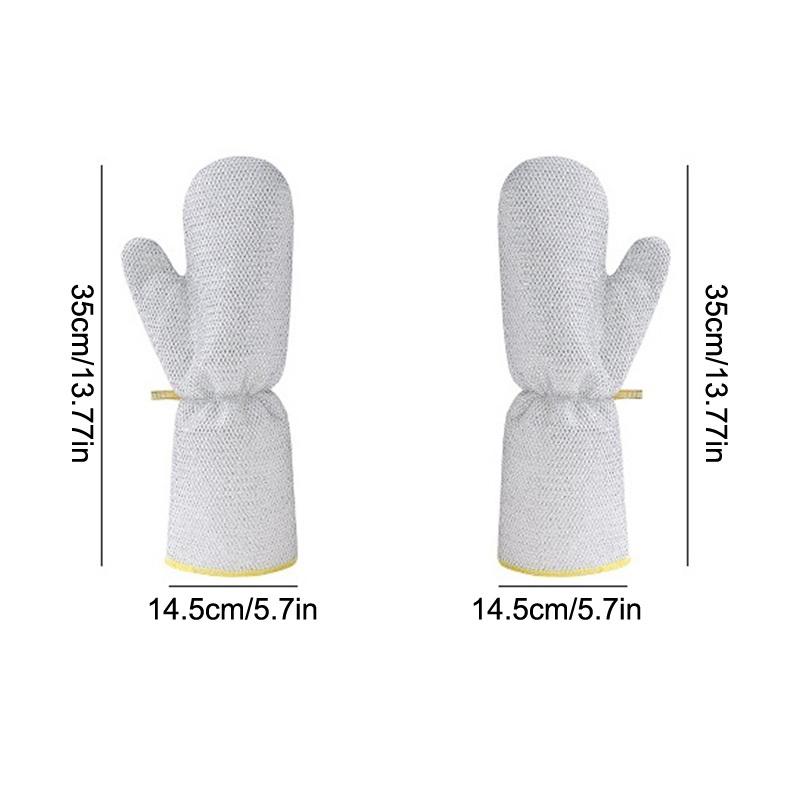 Thickened Silver-thread Dishwashing Gloves, Waterproof And Heat-resistant, And Wear-resistant Kitchen Cleaning Brush.