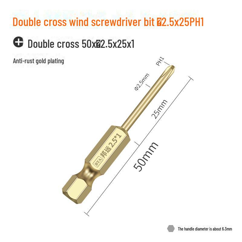 Bangyuan Magnetic Double-Head Cross Head Electric Screwdriver & Hand Drill Bit