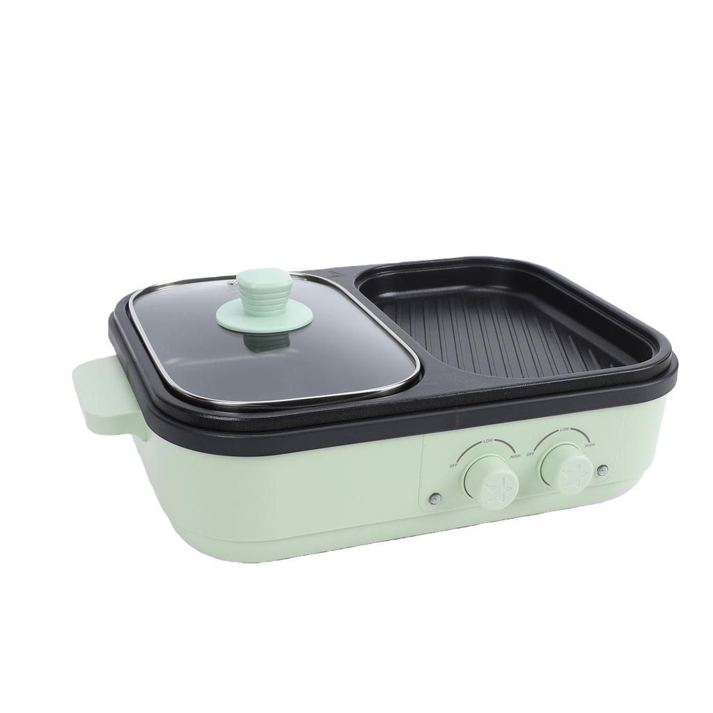Hot Pot Electric with Grill Non Stick 2 In 1 Electric Pot and Griddle with Independent Dual Temperature Control for