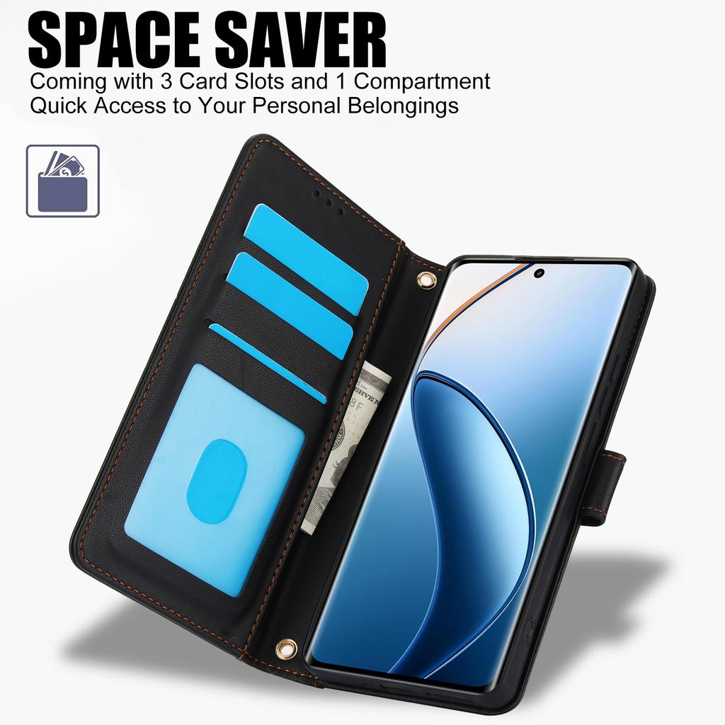 SY-003 For Realme 12 4G/12+ 5G/Narzo 70 5G/Narzo 70 Pro 5G/P1 5G Case PU Leather Phone Wallet Cover with Hand Strap