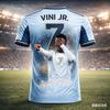 Abbigliamento Familiare Stampato 3D Estivo Vinicius Junior Maglia da Calcio T-shirt Traspirante e Asciugatura Rapida Set di Allenamento