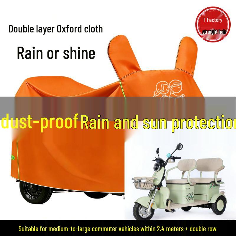Thickened Electric Vehicle Rain & Sun Protection Cover for Battery Cars and Scooters