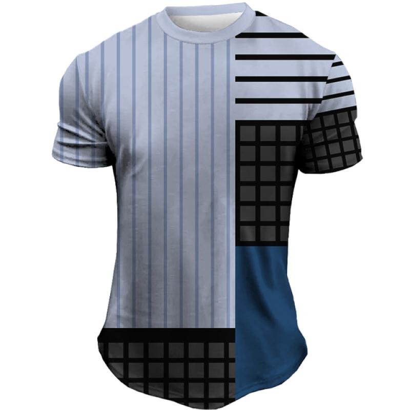 Ethnic Print Men's T-shirt Casual Short Sleeve Summer Round Neck Streetwear Vintage Man Loose Sweatshirt Breathable Men Clothes