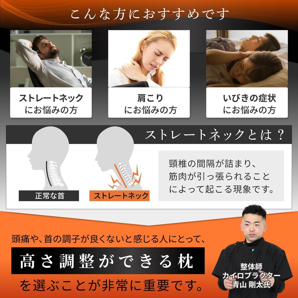 GOKUMIN Gel Pillow [Chiropractor-Supervised Gel Pillow] High-Resilience, Neck Pain-Reducing, Adjustable Height (High or Low), Washable, Suitable for