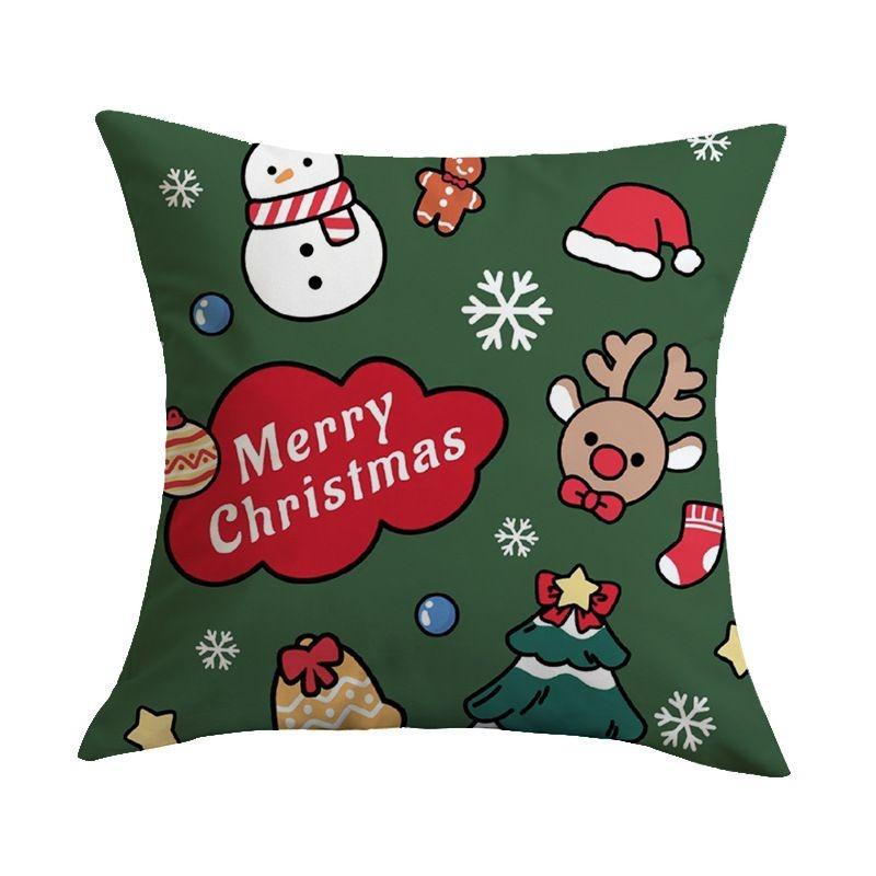 Merry Christmas Tree Throw Pillow Cover, Festive Embroidered Cushion Case for Home Decor