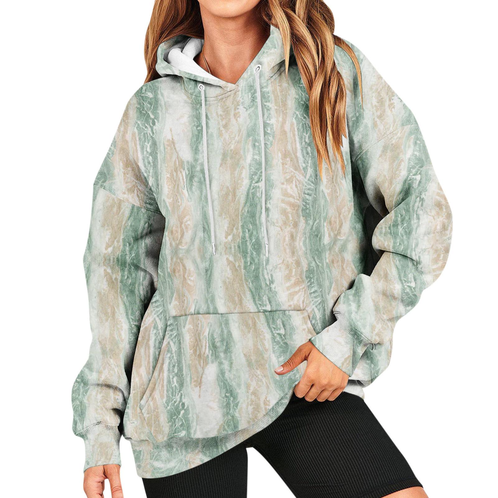 

Женская толстовка с принтом, повседневная удобная свободная легкая женская толстовка с длинным рукавом и круглым вырезом XL светло-зеленый