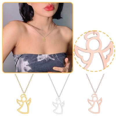 Damenmode Engelsanhänger Halskette Minimalistischer Alltags Schmuck