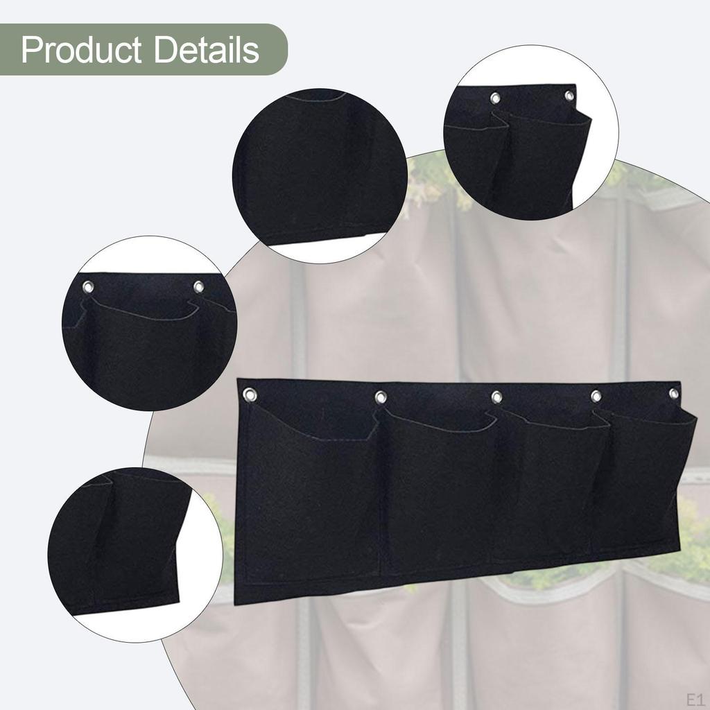 2 Pieces Hanging Grow Bags Gardening Planter Pockets Horizontal Breathable Flower Containers for