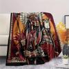 Native Americans and Animals  Print Flannel Blanket, High Quality Comfortable for All Seasons, Home Decor, Warmth and Comfort