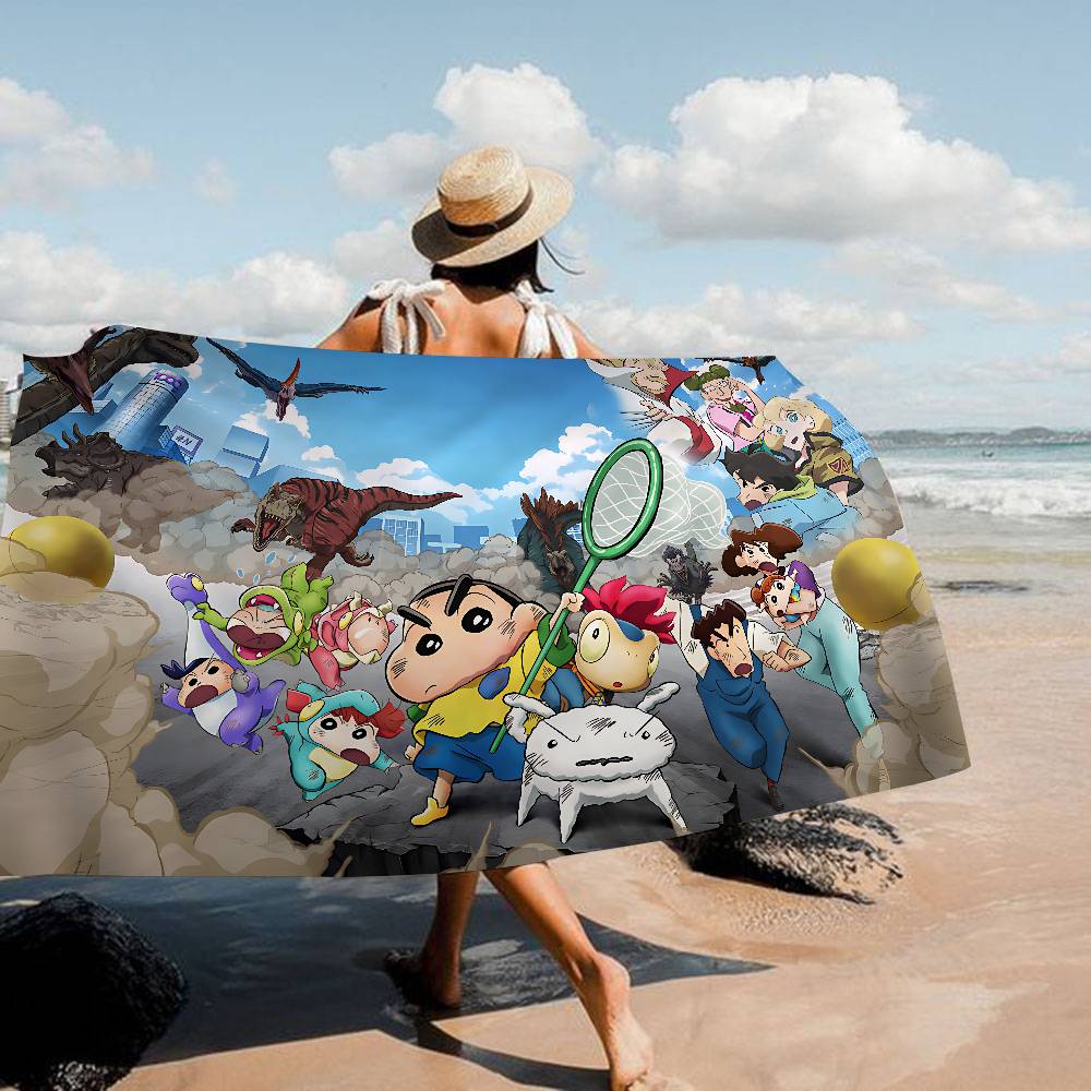 Cartoon S-Shin-chans C-Crayon Microfiber Beach Towel Absorbent Quick Dry Soft Yoga Swimming Resort Mountain Climbing Towel