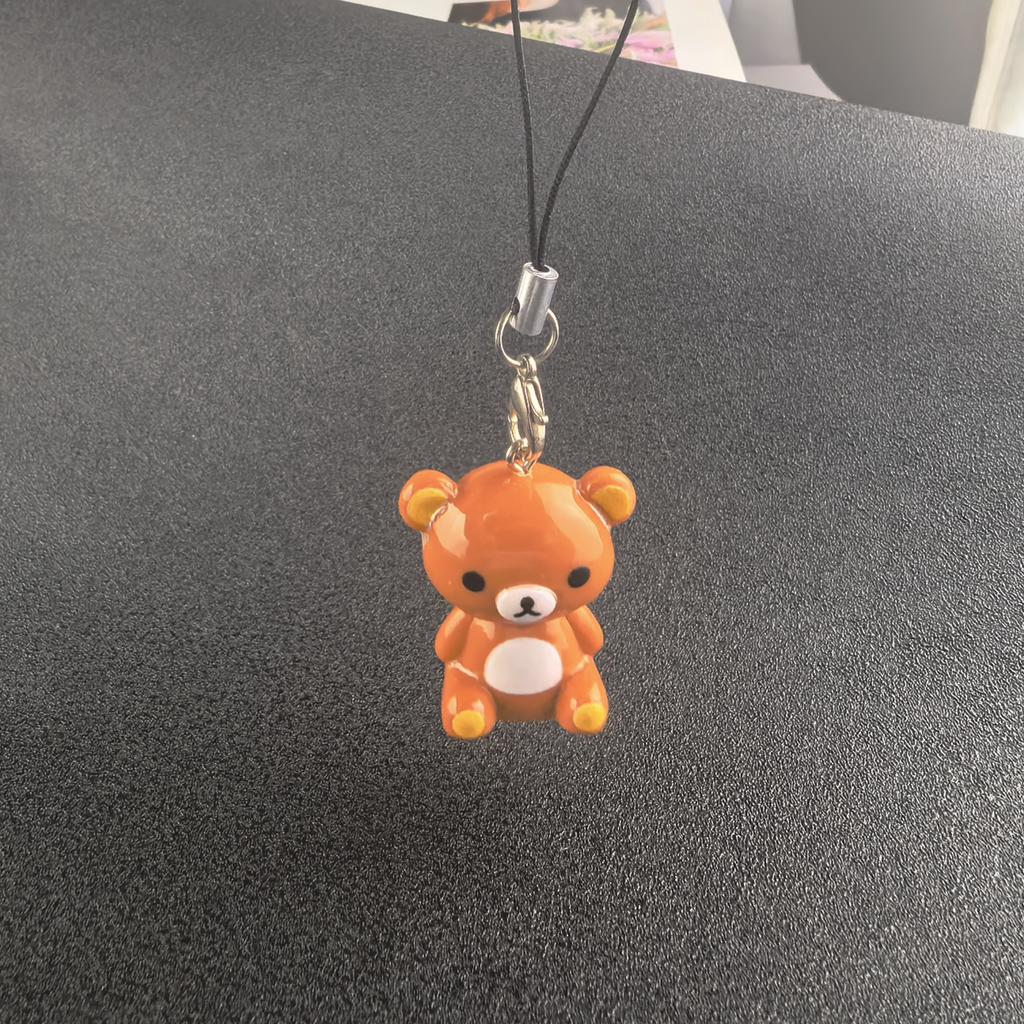 Kawaii Rilakkuma Easy Bear Keychains Lazybear Doll Bag Clothing Puller Phone Rope Keyrings Accessories Pendants Couple Gifts