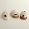 Baby Summer Mesh Hat Solid Color Letter M Embroidery Breathable Baseball Cap For Kids Boys Girls Short Brim Duck Tongue Cap