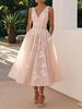 Ärmelloses V-Ausschnitt Abendkleid für Damen im europäischen und amerikanischen Stil mit Digitaldruck