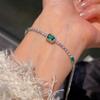 Luxury Emerald Bracelet for Women Elegant Yellow Diamond Square Crystal Bracelet Fashion Jewelry