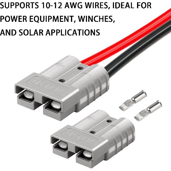 50A Battery Quick Connect/Disconnect Set – 600V DC Electrical Connector Kit-4