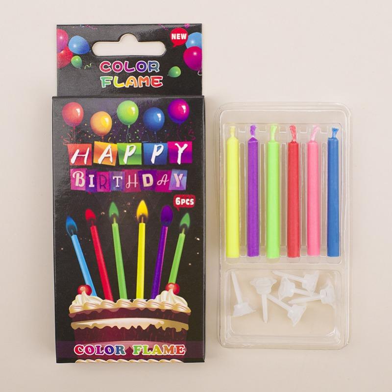 Multicolour Flame Candles Colorful 6/12pcs/pack Wedding Party Birthday Cake Candles Decoration Party Supplies for Children Kids