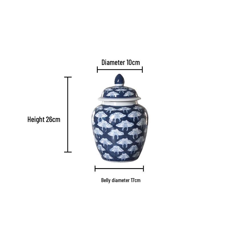 Jingdezhen Classic Ceramic Vase for Living Room Decor, Dry Flower Arrangement, and Hallway Ornament.