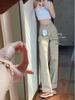 Petite Women's High-Waist Retro Denim Jeans, XS, Straight Wide Leg, 3/4 Length, Flattering Fit