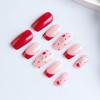 Valentine's Day Red Heart Lips Wearable Nails Set - 24 Detachable Pieces