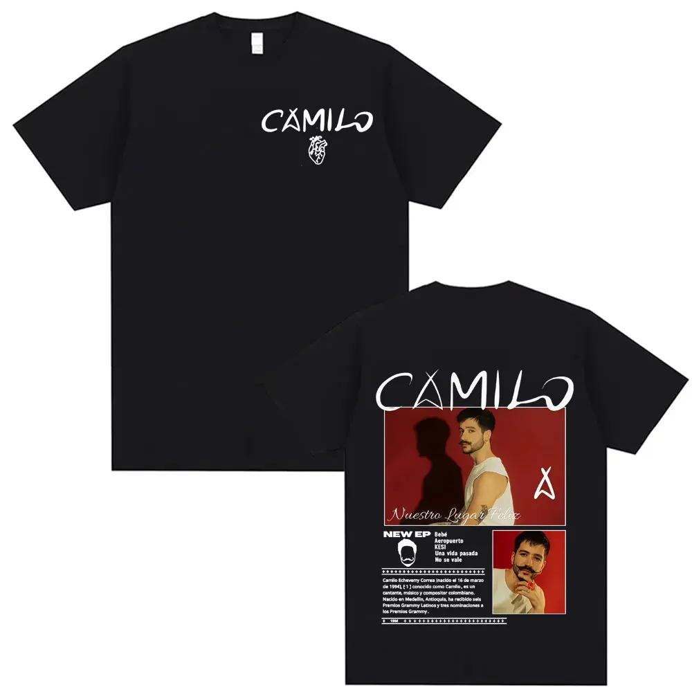 

New Arrival Mens Tee Shirt Graphic TShirts Men Tshirt for Men Singer Camilo Echeverry Ncestro Lugar Feliz Tour 2025 Merch S