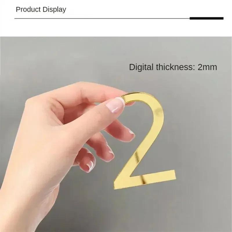 ZEXEF 3D Digits House Number Sticker Self Adhesive Door Plate Metal Sign Address Apartment Door Number Outdoor House Number