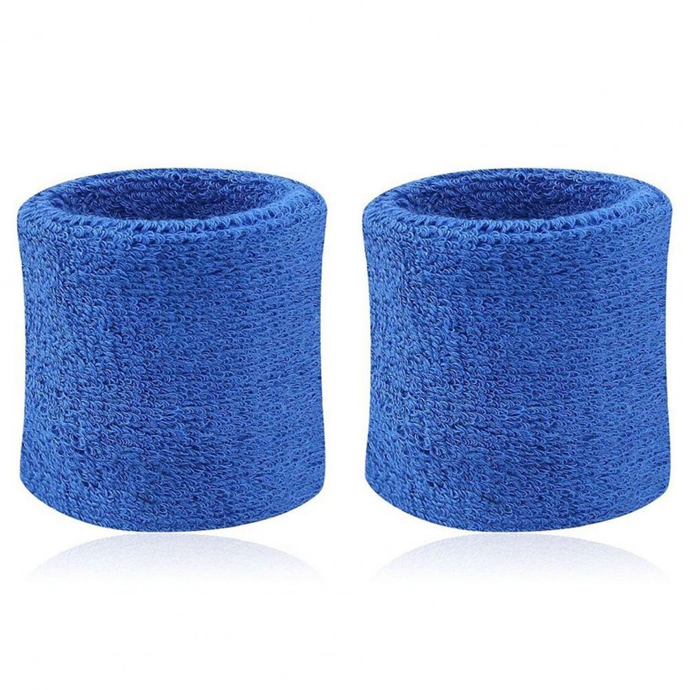 2Pcs Wrist Sweatband Tennis Sports Wristband Volleyball Gym Elastic Brace Care Sweat Band Towel Bracelet Quick Dry Sweatband синий