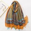 Fashion Wave Striped Patchwork Tassel Viscose Shawl Scarf Lady Print Pashmina Stole Wrap Snood Bufandas Muslim Hijab Sjaal