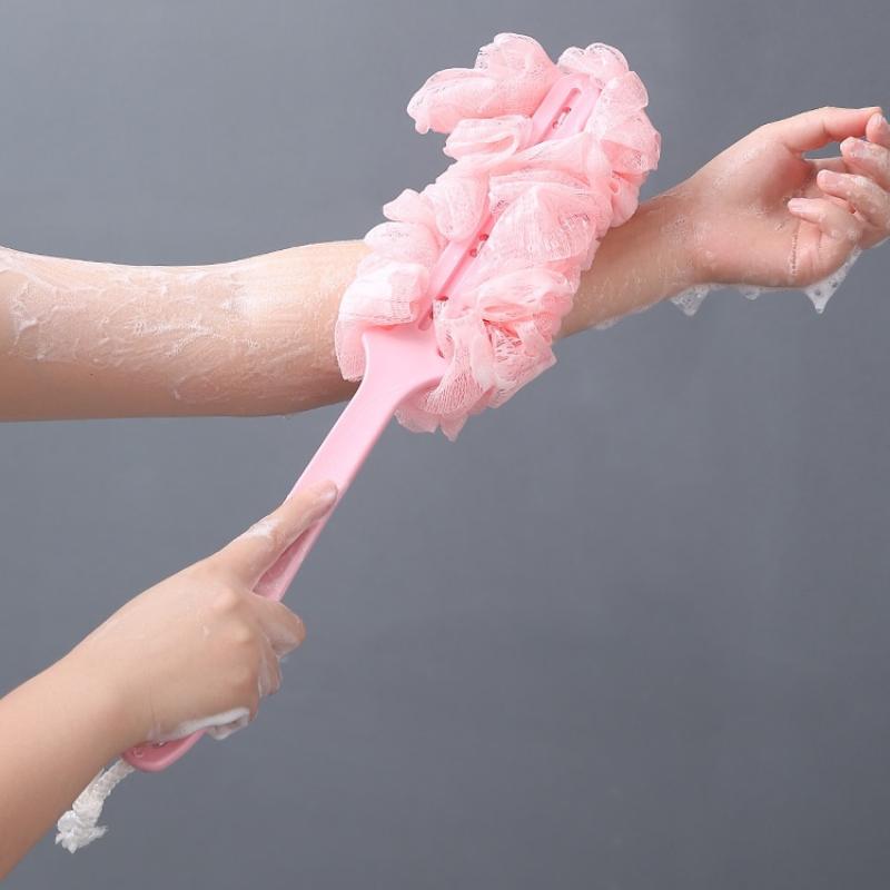 Long Handle Back Shower Brush Eco-Friendly Soft Bristles Exfoliating Body Scrubber for Daily Bath Spa