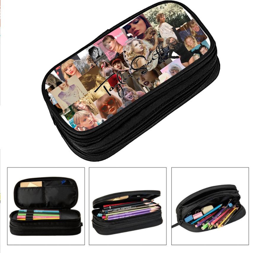 Taylor Swift 1989 Records Graphic Fans Stationery Case Pencil Case Large Capacity Trendy