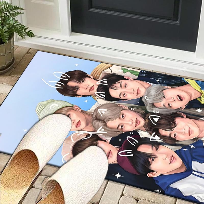 Kpop Idol Performance Office Rug Chair Mat, Game Carpet, Suitable for Front Door, Bedroom, Living Room, Desk, Holiday Gift