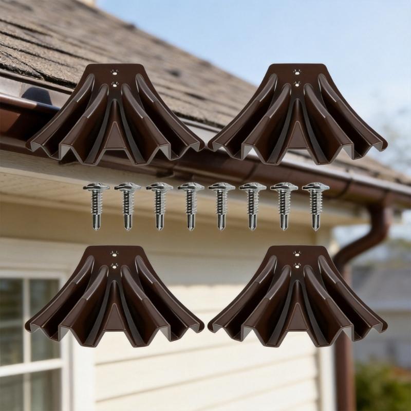 4pcs Adjustable Downspout Diverter Nozzle Extension For Rainwater Drainage With Multiple Angle Rotation