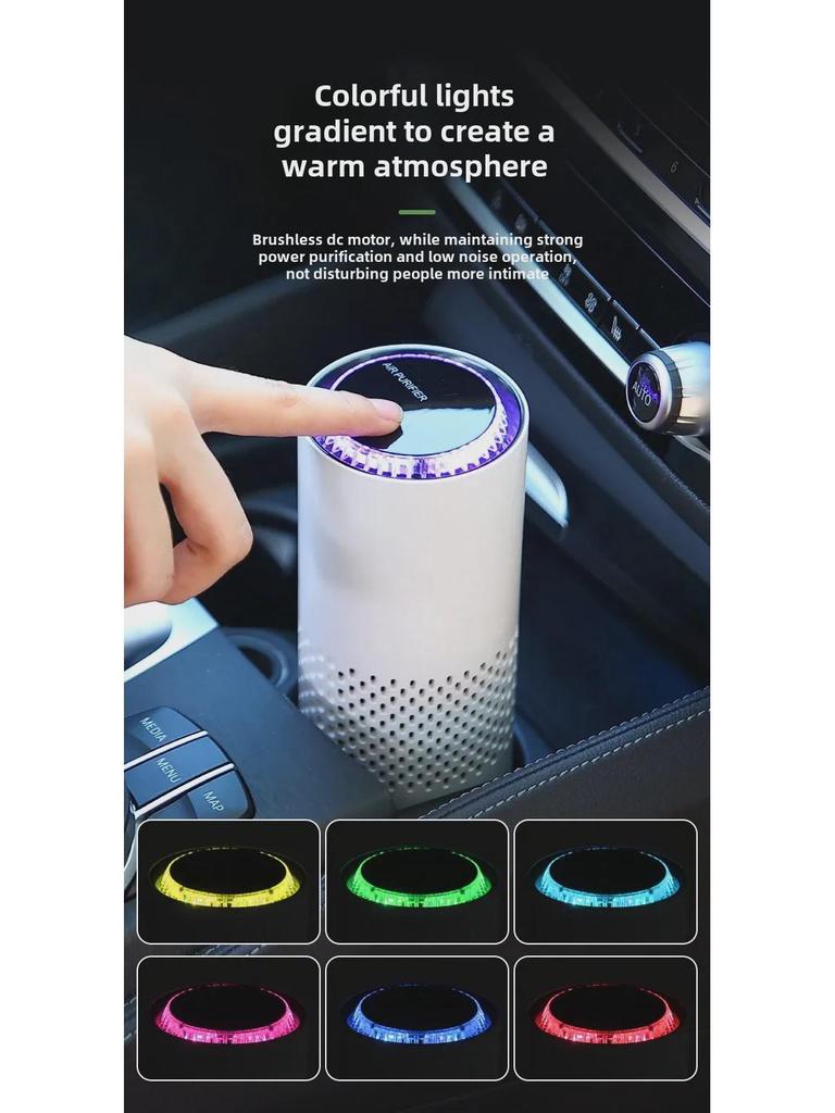 Cross-Border Car Air Purifier & Aromatherapy: HEPA Filter with Negative Ion & Formaldehyde Removal
