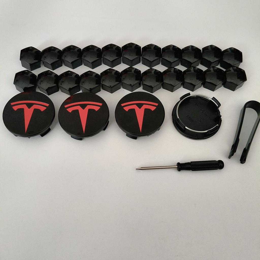 26 Stück 30 Stück Radnabendeckel für Tesla Model 3 Model Y 2025 Model Y Juniper Auto Radnabe Dekorationskappen Abzeichen Radmutterschutz