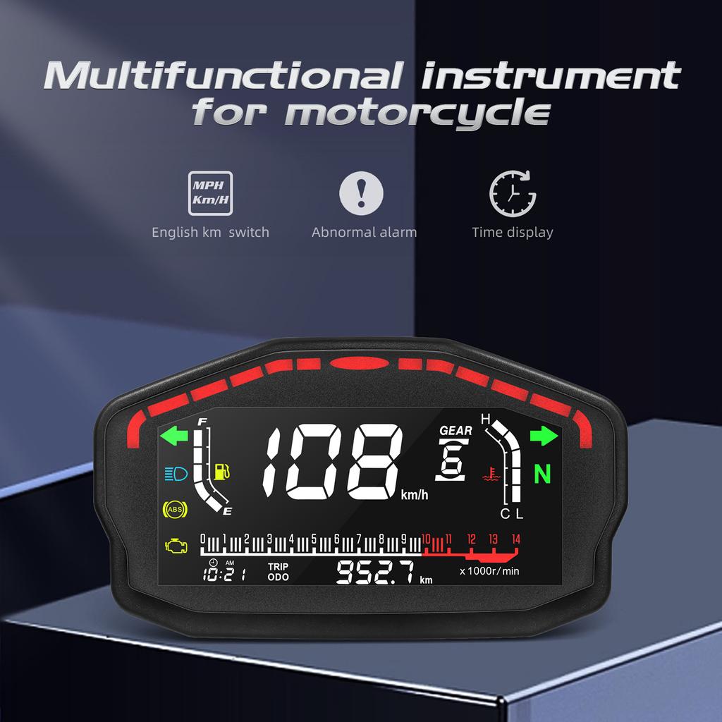 New Motorcycle LED LCD Speedometer Digital Odometer Speed Temperature Fuel Level Meter Moto Gauge For BMW For Honda For Yamaha