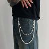KunJoe Hip Hop Farbige Strassblume Imitation Perlen Hosenkette Herren Jeans Zubehör Mehrschichtige Metallgürtelkette Schlüsselanhänger