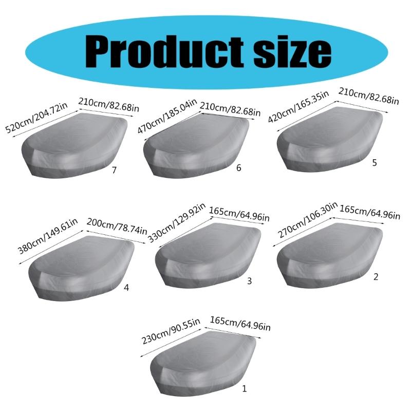 Dustproof Kayak Watertight Cover Water Crafts Cover Sun Resistant Inflatable Dinghy Boats Cover Protective Boats Cover