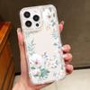 Sakura Floral Print Diamond Frame Clear Case For iPhone 16E 16 15 Pro Max 14 Pro 13 12 11 Anti-Fall Soft Silicone Shockproof Phone Cover