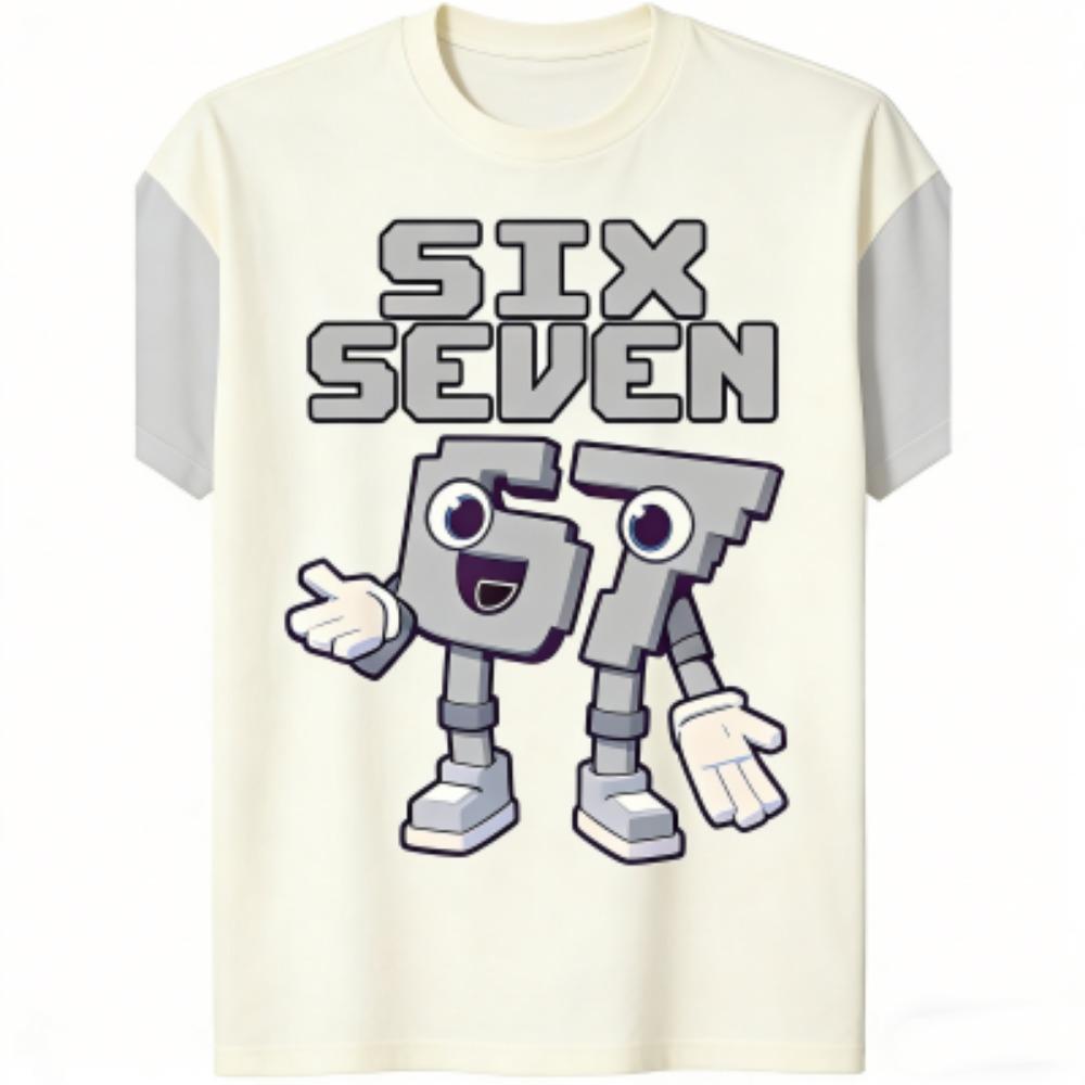 Sommer Mode Cartoon 67 Druck Herren T-Shirts Sommer Street Kurzarm Outdoor Freizeitkleidung für Herren und Damen T-Shirts Top