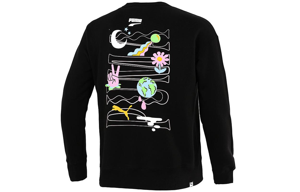 PUMA Sweatshirts Men s Black Crew Neck Moderate Regular 533037-01 S