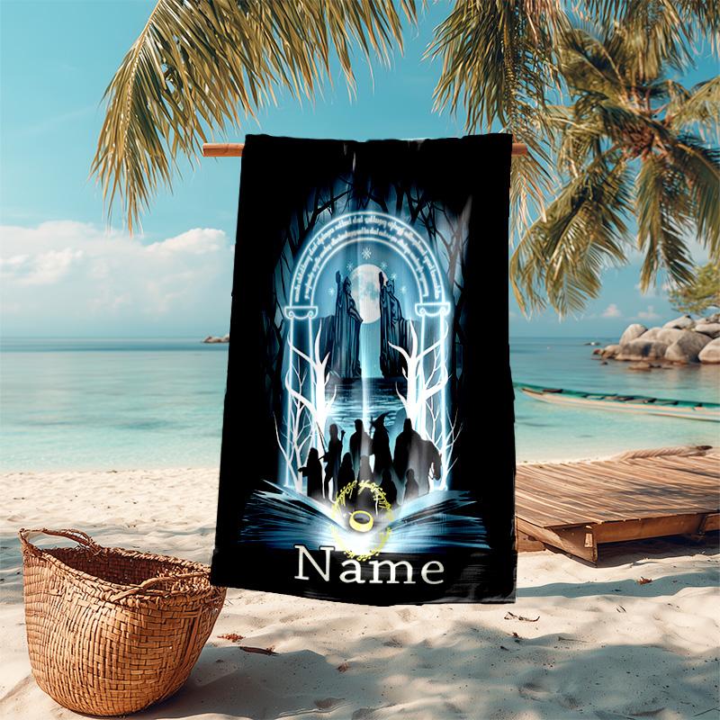 Personalized Customized Proof Beach Towel with The Fellowship of the Ring Pattern - Soft, Absorbent,quick-drying,perfect Swimming,camping&bathing