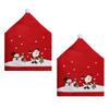 Santa Figure Fabric Chair Cover Smooth Universals Size for Dining Living Room Christmas Decoration