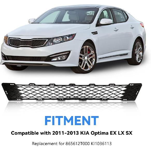 

Front Bumper Lower Grill Compatible with 2011 2012 2013 KIA Optima Direct Replacement for 865612T000 KI1036113 Replacement Shroud Front Mesh Grille
