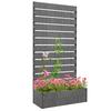 Raised Bed For Garden Planter With Trellis For Climbing Plants Vines Planter Box With Drainage Gap Dark Grey