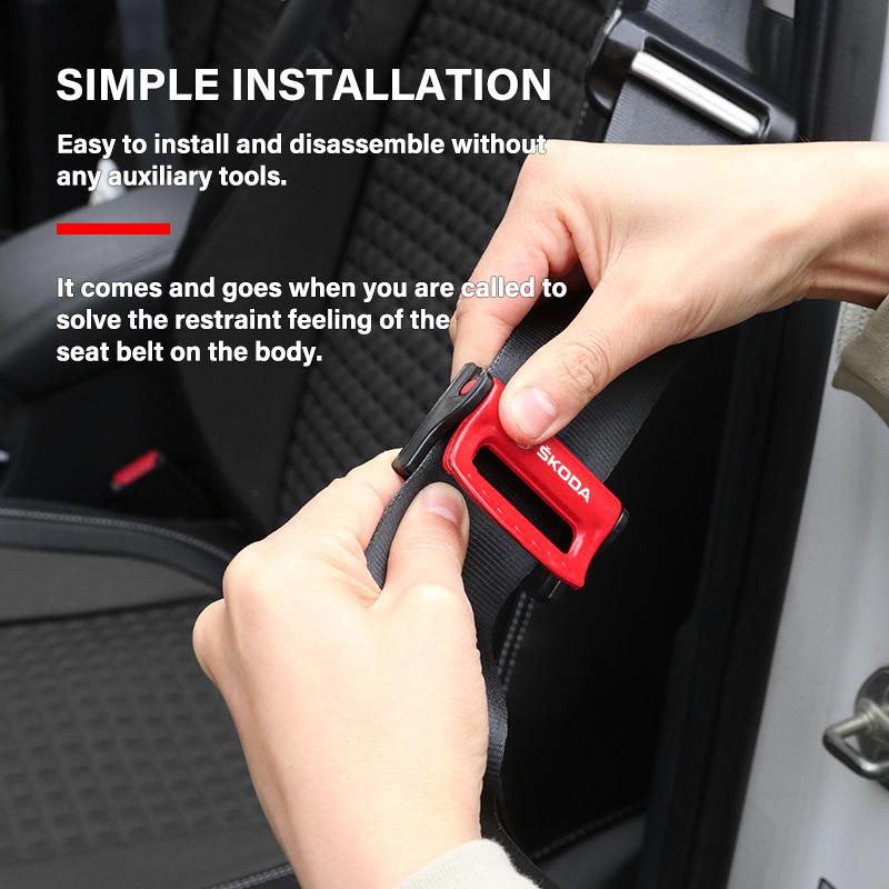 Car Seat Belts Clips Safety Adjustable Stopper Buckle Clip For Skoda Fabia Kodiaq Kamiq Superb Yeti Octavia Enyaq Rapid Karoq Derivati